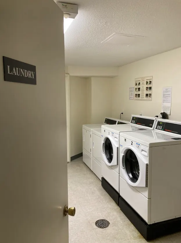 Washing machines in a laundry room